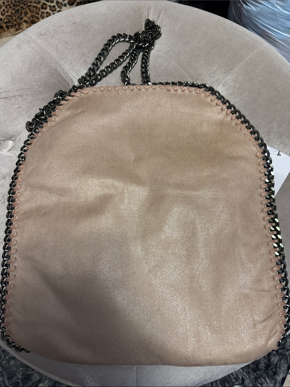 Madden Soft Taupe Chain-Trim Shoulder Bag, new - Picture 2 of 11